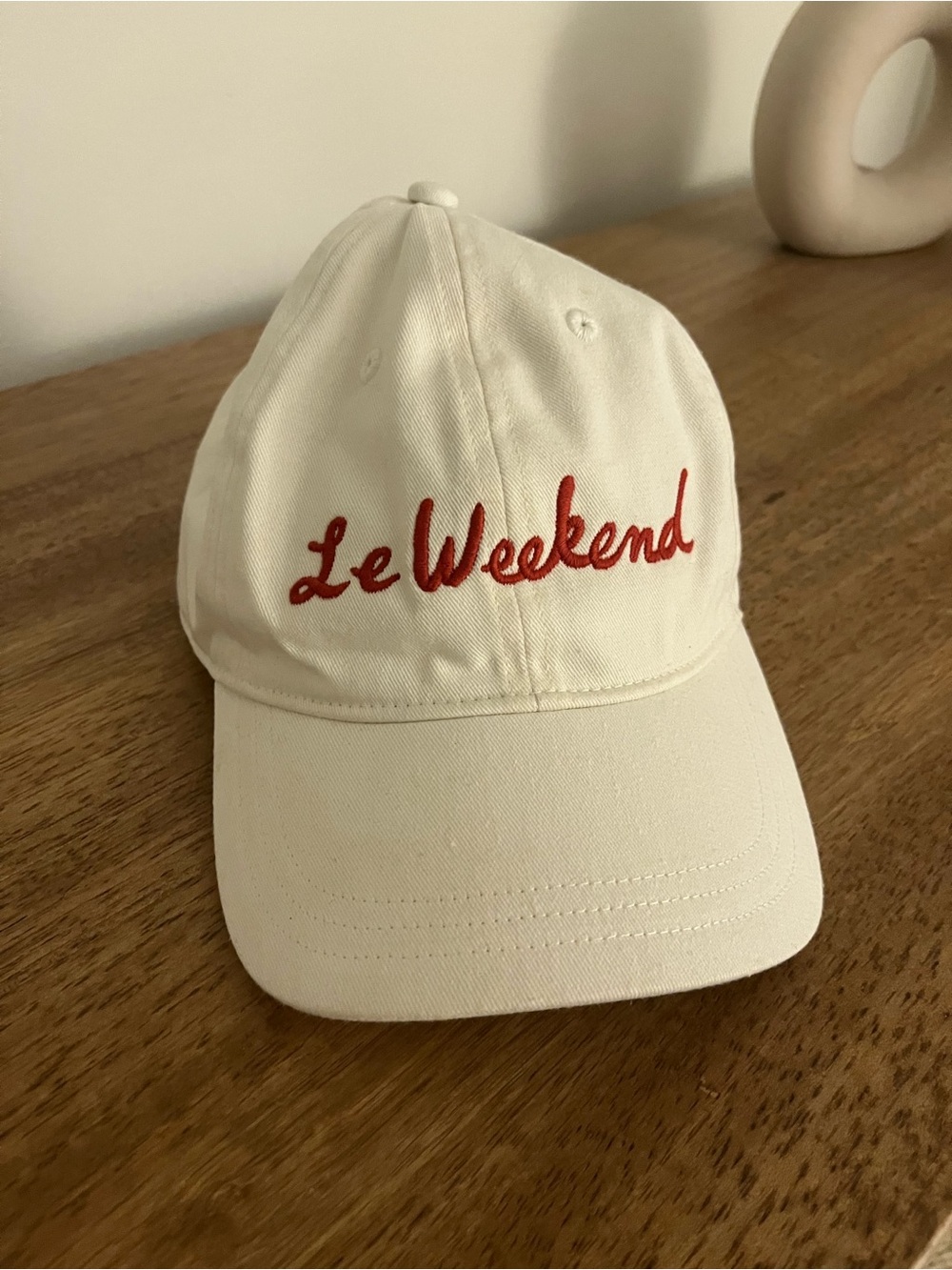 J.Crew White 'Le Weekend' Embroidered Baseball Cap - Picture 2 of 2
